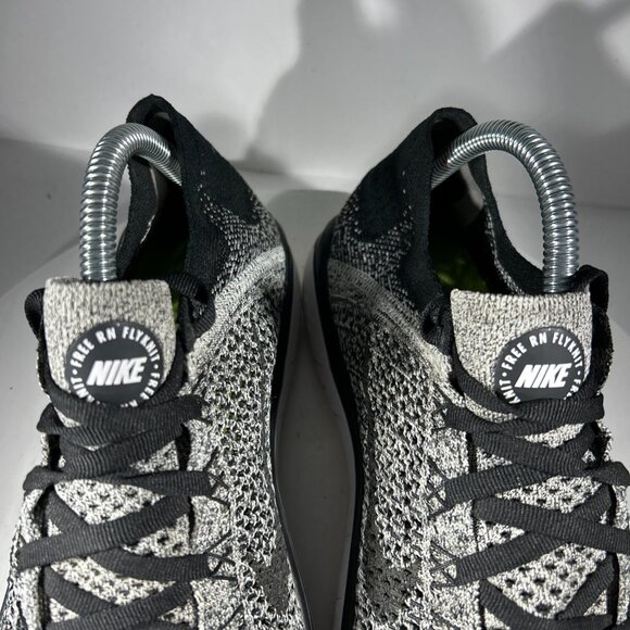 Nike Free RN Flyknit Womens Size 9.5 Knit Shoes Running Sneakers Black Gray Gym - Picture 3 of 12